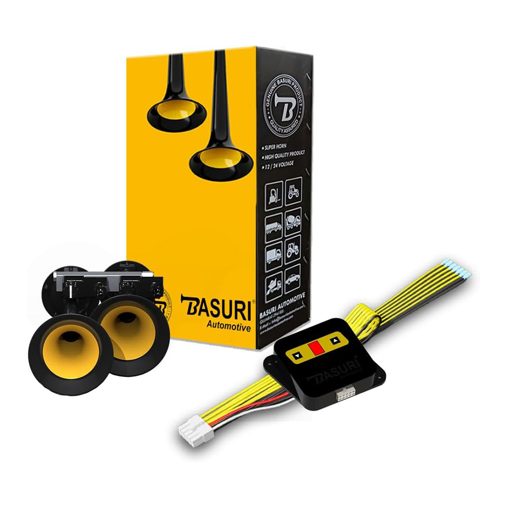 BASURI® Air Horn 12 Sounds for Bus, Truck and Heavy Duty Vehicles